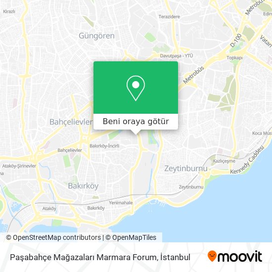 Paşabahçe Mağazaları Marmara Forum harita