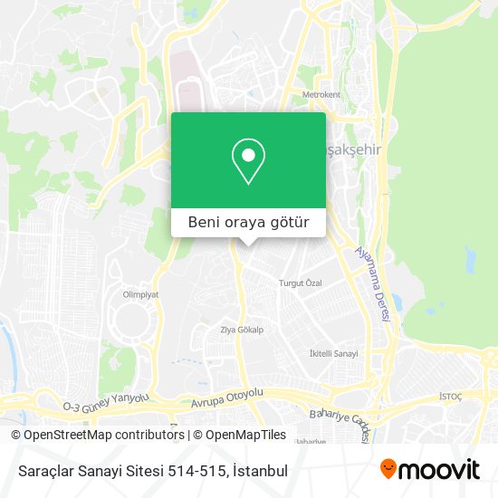 Saraçlar Sanayi Sitesi 514-515 harita