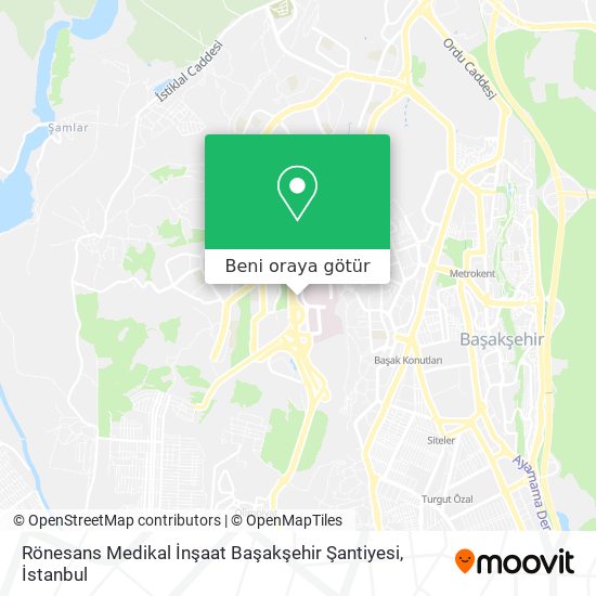 Rönesans Medikal İnşaat Başakşehir Şantiyesi harita