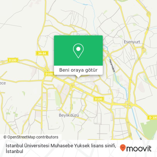 Istanbul Üniversitesi Muhasebe Yuksek lisans sinifi harita