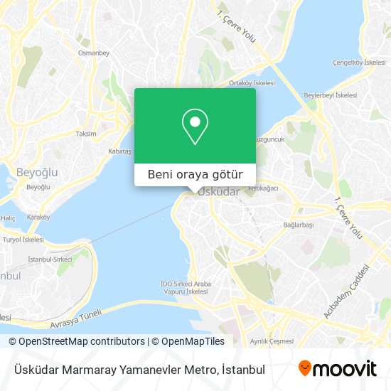 Üsküdar Marmaray Yamanevler Metro harita