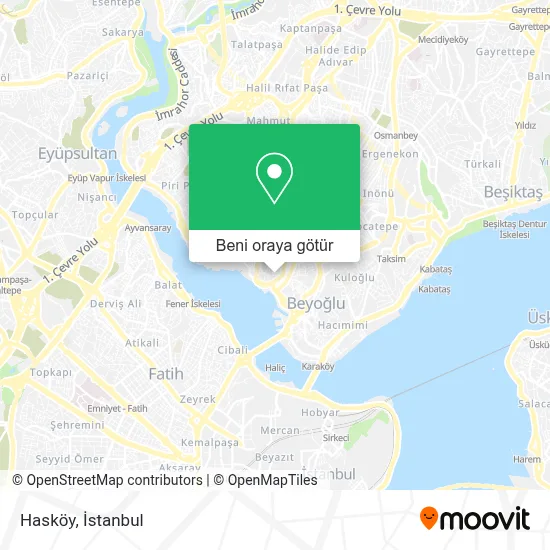 Hasköy, Beyoğlu nerede, otobüs, metro, tren, minibüs / dolmuş veya ...