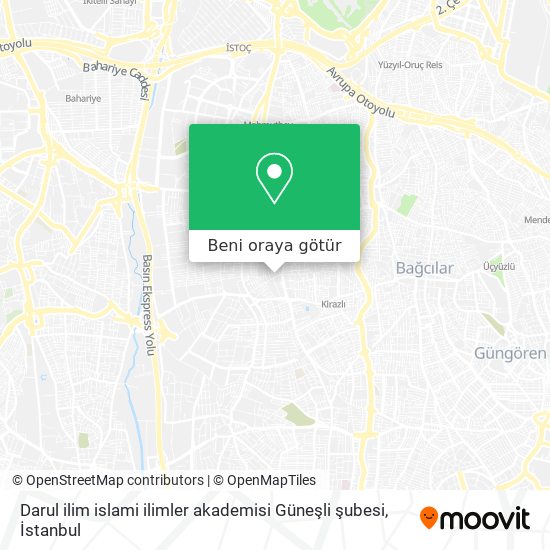 Darul ilim islami ilimler akademisi Güneşli şubesi harita