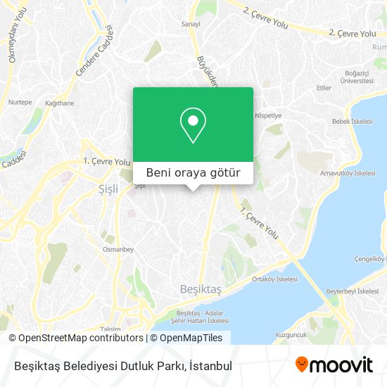 Beşiktaş Belediyesi Dutluk Parkı harita