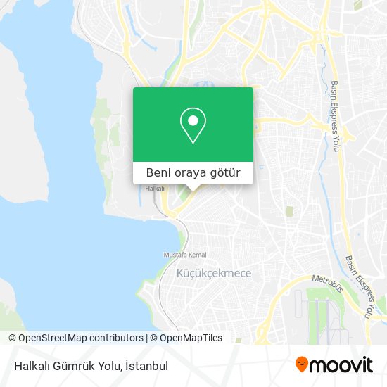 Halkalı Gümrük Yolu harita