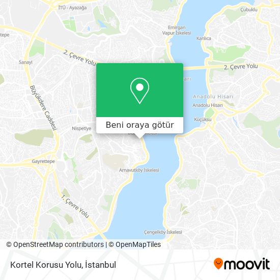 Kortel Korusu Yolu harita