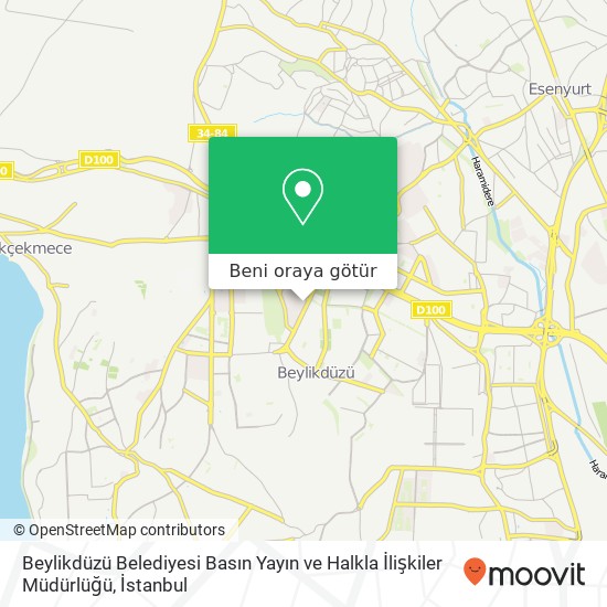 Beylikdüzü Belediyesi Basın Yayın ve Halkla İlişkiler Müdürlüğü harita