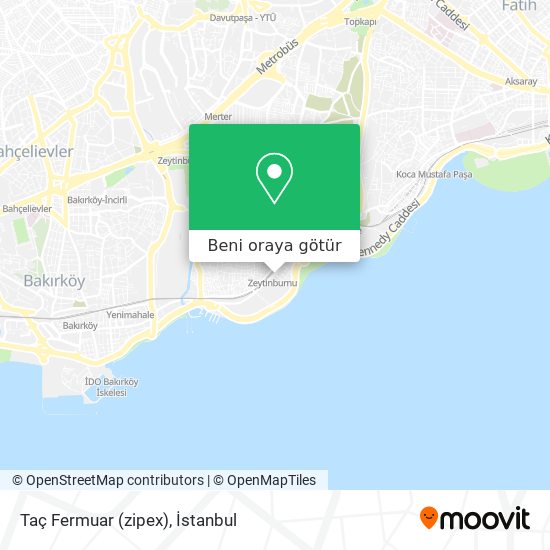 Taç Fermuar (zipex) harita