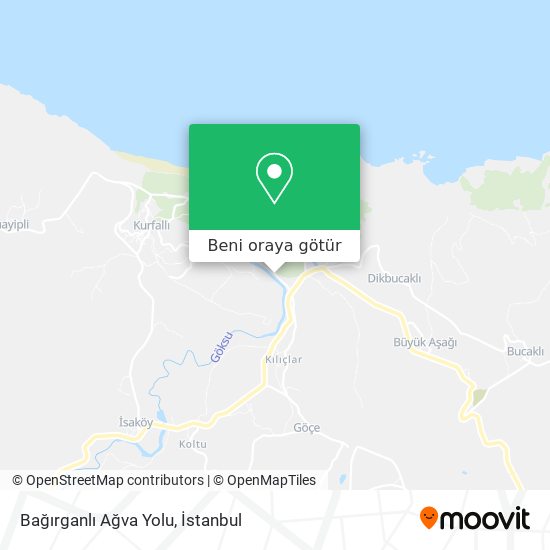 Bağırganlı Ağva Yolu harita