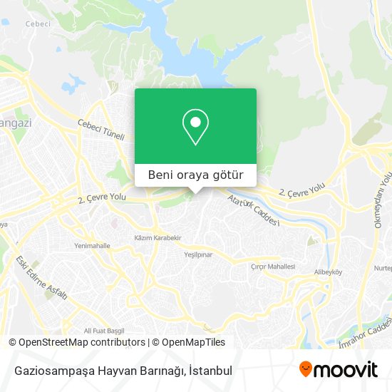Gaziosampaşa Hayvan Barınağı harita
