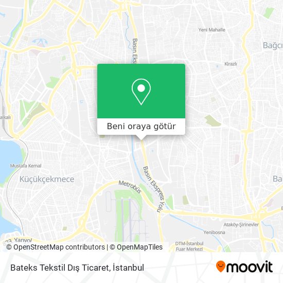 Bateks Tekstil Dış Ticaret harita