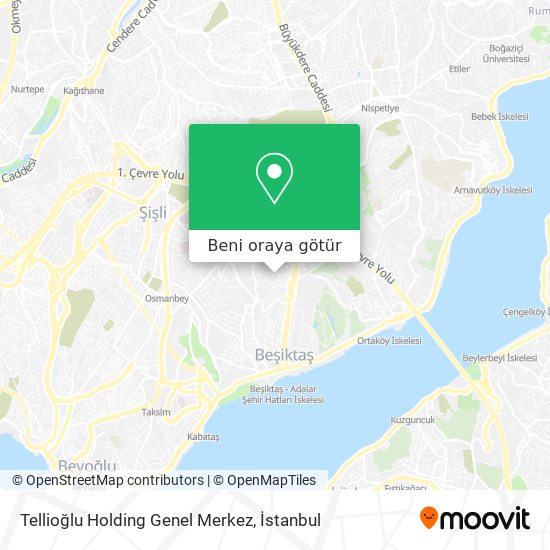 Tellioğlu Holding Genel Merkez harita