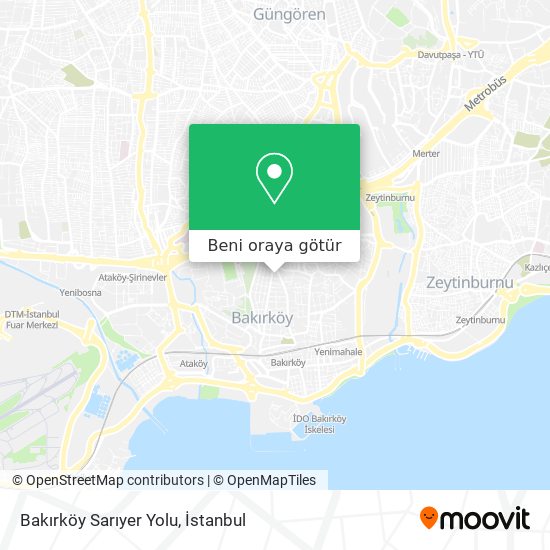 Bakırköy Sarıyer Yolu harita