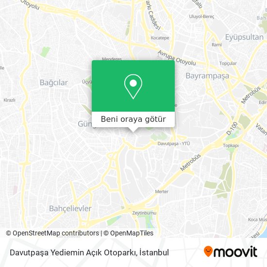 Davutpaşa Yediemin Açık Otoparkı harita