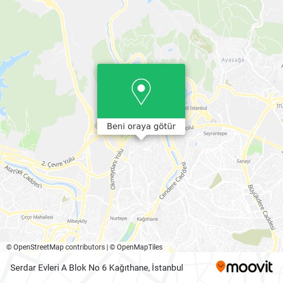 Serdar Evleri A Blok No 6 Kağıthane harita