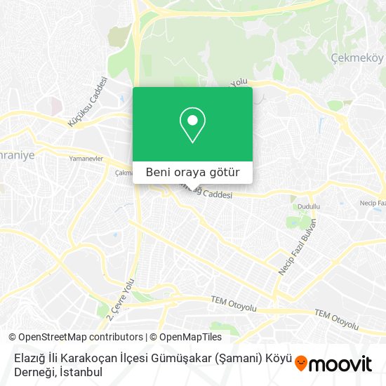 Elazığ İli Karakoçan İlçesi Gümüşakar (Şamani) Köyü Derneği harita