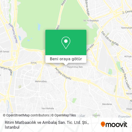 Ritim Matbaacılık ve Ambalaj San. Tic. Ltd. Şti. harita