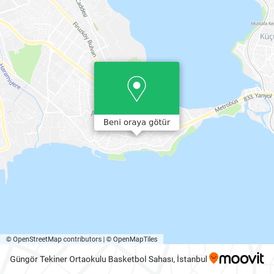 Güngör Tekiner Ortaokulu Basketbol Sahası harita