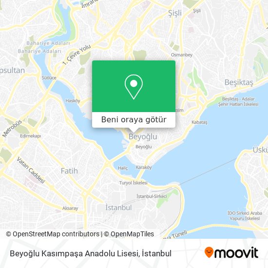 Beyoğlu Kasımpaşa Anadolu Lisesi harita