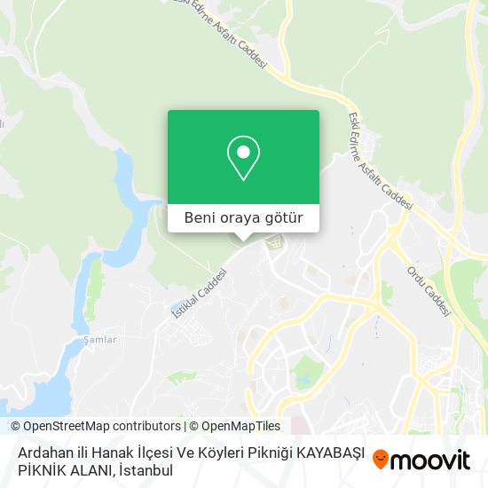 Ardahan ili Hanak İlçesi Ve Köyleri Pikniği KAYABAŞI PİKNİK ALANI harita