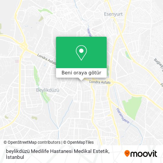 beylikdüzü Medilife Hastanesi Medikal Estetik harita