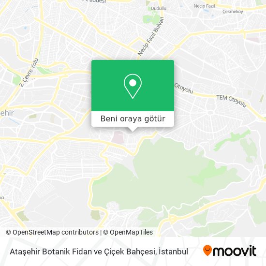 Ataşehir Botanik Fidan ve Çiçek Bahçesi harita