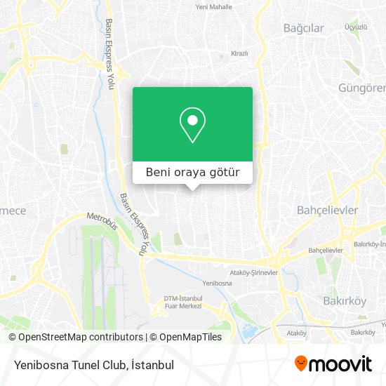Yenibosna Tunel Club harita