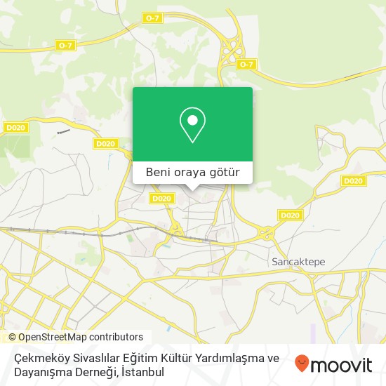 Çekmeköy Sivaslılar Eğitim Kültür Yardımlaşma ve Dayanışma Derneği harita