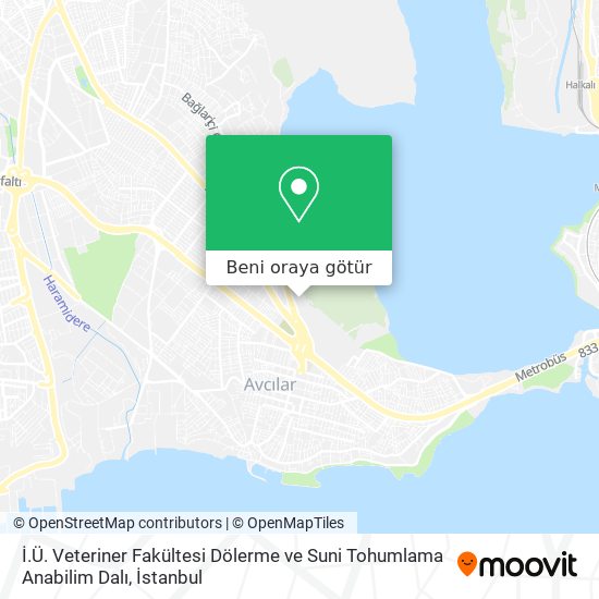 İ.Ü. Veteriner Fakültesi Dölerme ve Suni Tohumlama Anabilim Dalı harita