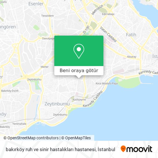 bakırköy ruh ve sinir hastalıkları hastanesi harita