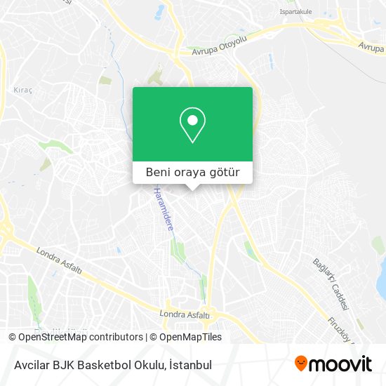 Avcilar BJK Basketbol Okulu harita