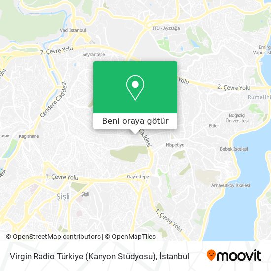 Virgin Radio Türkiye (Kanyon Stüdyosu) harita
