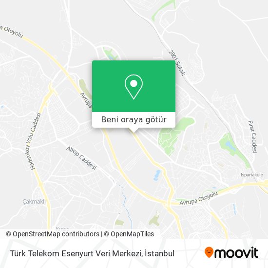 Türk Telekom Esenyurt Veri Merkezi harita