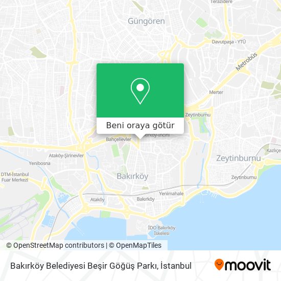Bakırköy Belediyesi Beşir Göğüş Parkı harita