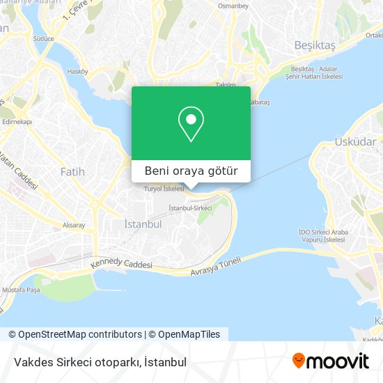 Vakdes Sirkeci otoparkı harita