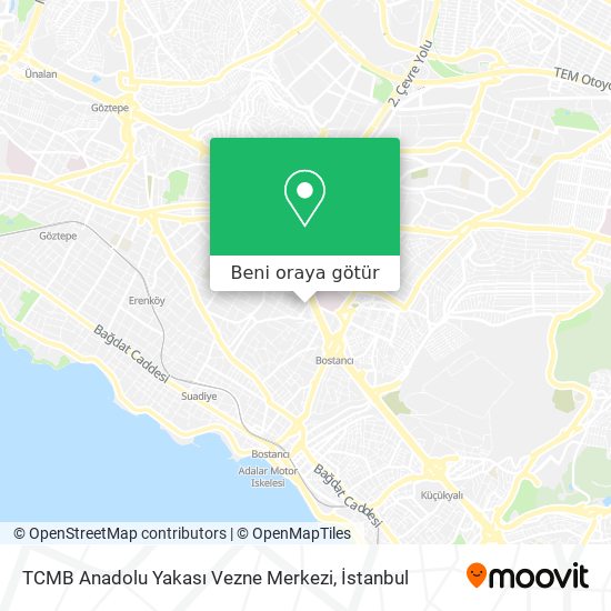 TCMB Anadolu Yakası Vezne Merkezi harita