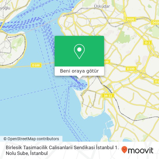 Birlesik Tasimacilik Calisanlarii Sendikasi İstanbul 1. Nolu Sube harita