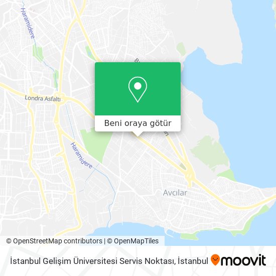 İstanbul Gelişim Üniversitesi Servis Noktası harita