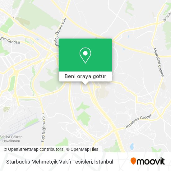 Starbucks Mehmetçik Vakfı Tesisleri harita