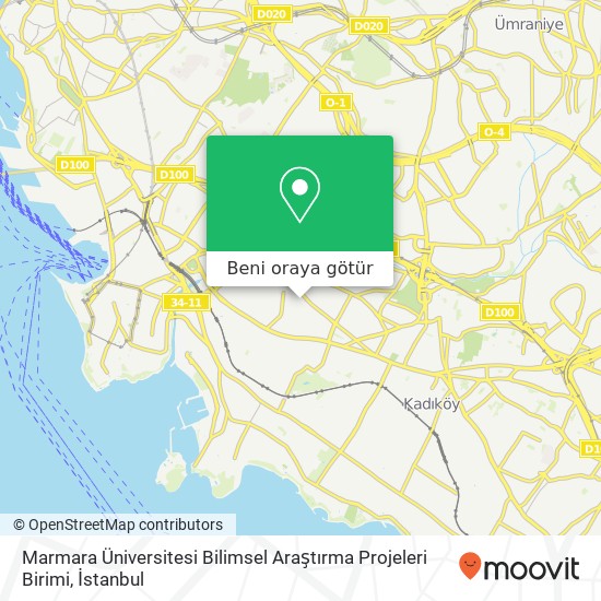 Marmara Üniversitesi Bilimsel Araştırma Projeleri Birimi harita
