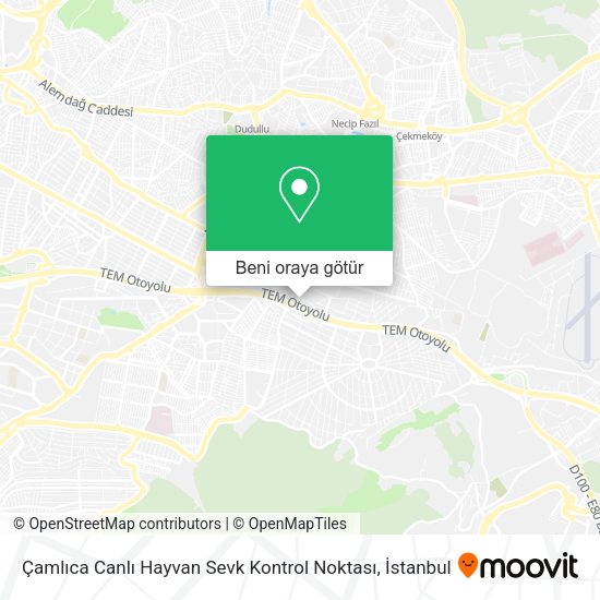 Çamlıca Canlı Hayvan Sevk Kontrol Noktası harita