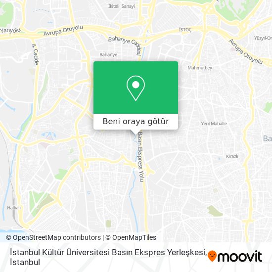 İstanbul Kültür Üniversitesi Basın Ekspres Yerleşkesi harita