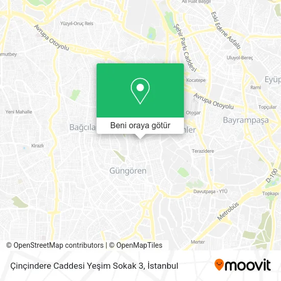 Çinçindere Caddesi Yeşim Sokak 3 harita