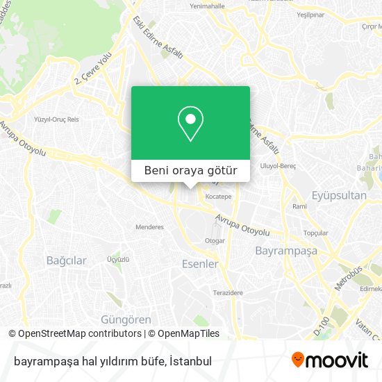 bayrampaşa hal yıldırım büfe harita