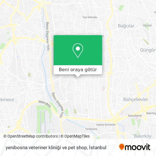 yenibosna veteriner kliniği ve pet shop harita