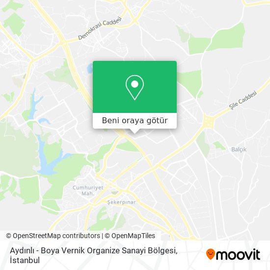 Aydınlı - Boya Vernik Organize Sanayi Bölgesi harita