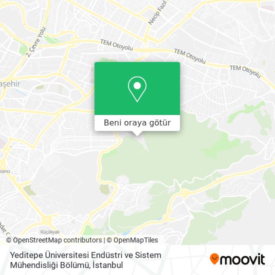 Yeditepe Üniversitesi Endüstri ve Sistem Mühendisliği Bölümü harita