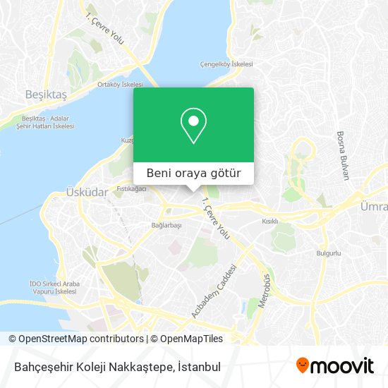 Bahçeşehir Koleji Nakkaştepe harita