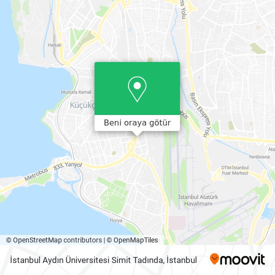 İstanbul Aydın Üniversitesi Simit Tadında harita