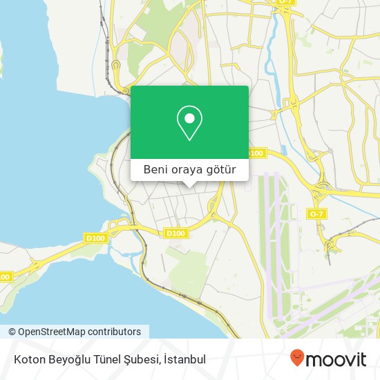 Koton Beyoğlu Tünel Şubesi harita